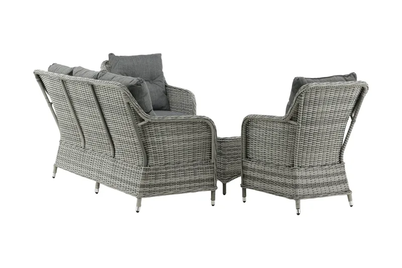 Vikelund-oleskeluryhmä ulkokäyttöön - Harmaa - Puutarhakalusteet - Terassiryhmät - Oleskeluryhmät