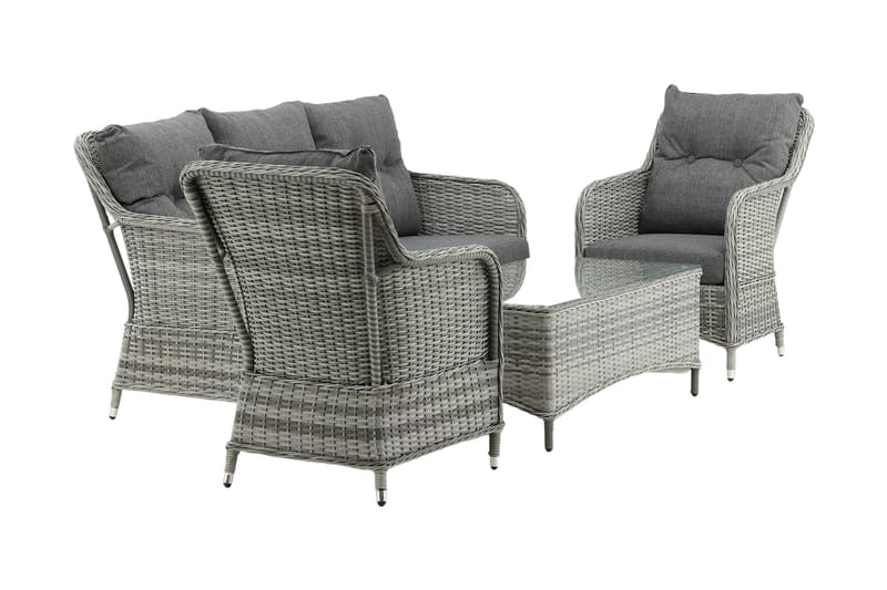 Vikelund-oleskeluryhmä ulkokäyttöön - Harmaa - Puutarhakalusteet - Terassiryhmät - Oleskeluryhmät