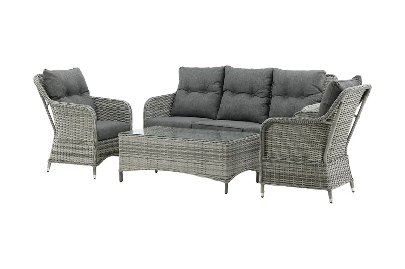 Vikelund-oleskeluryhmä ulkokäyttöön - Harmaa - Puutarhakalusteet - Terassiryhmät - Oleskeluryhmät