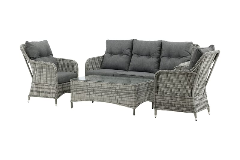 Vikelund-oleskeluryhmä ulkokäyttöön - Harmaa - Puutarhakalusteet - Terassiryhmät - Oleskeluryhmät