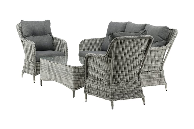 Vikelund-oleskeluryhmä ulkokäyttöön - Harmaa - Puutarhakalusteet - Terassiryhmät - Oleskeluryhmät