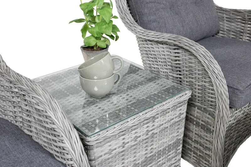 Vikelund-oleskeluryhmä ulkokäyttöön - Harmaa - Puutarhakalusteet - Terassiryhmät - Oleskeluryhmät