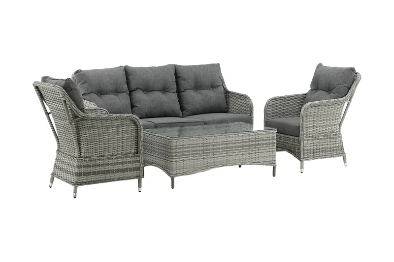 Vikelund-oleskeluryhmä ulkokäyttöön - Harmaa - Puutarhakalusteet - Terassiryhmät - Oleskeluryhmät