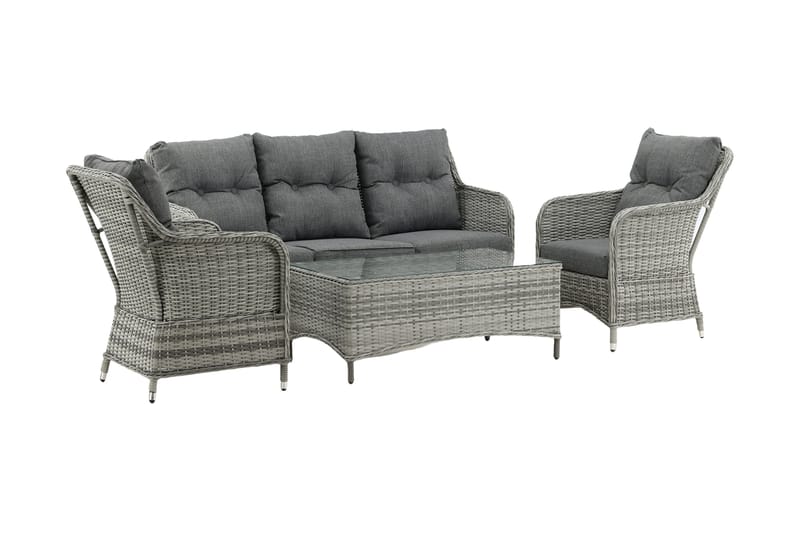 Vikelund-oleskeluryhmä ulkokäyttöön - Harmaa - Puutarhakalusteet - Terassiryhmät - Oleskeluryhmät