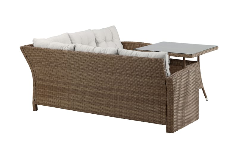 Watford-kulmasohva ulkokäyttöön ulkopöydällä - Ruskea/luonnonväri - Puutarhakalusteet - Terassiryhmät - Oleskeluryhmät