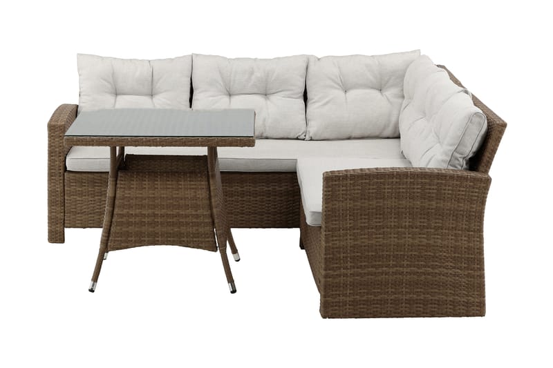 Watford-kulmasohva ulkokäyttöön ulkopöydällä - Ruskea/luonnonväri - Puutarhakalusteet - Terassiryhmät - Oleskeluryhmät