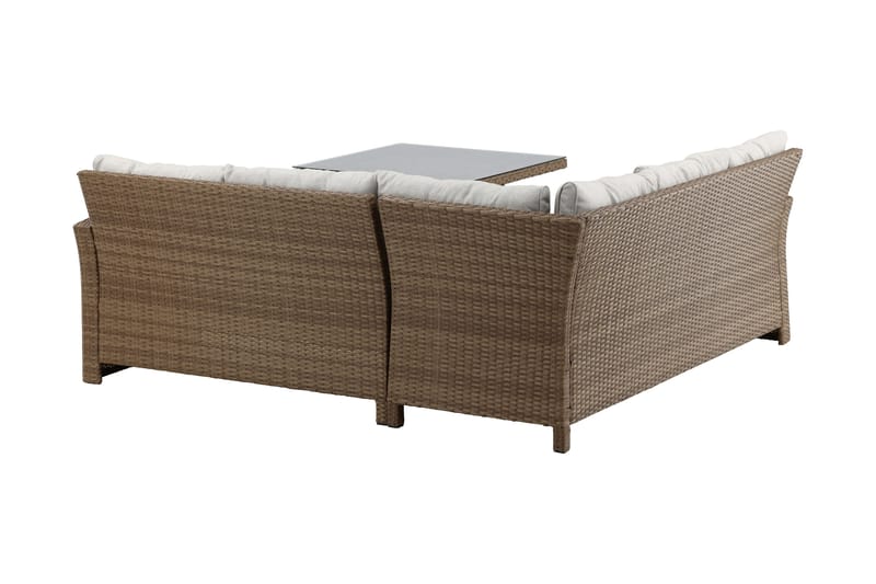 Watford-kulmasohva ulkokäyttöön ulkopöydällä - Ruskea/luonnonväri - Puutarhakalusteet - Terassiryhmät - Oleskeluryhmät