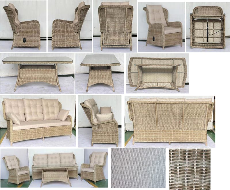 Orleans Recliner Lounge - Beige - Puutarhakalusteet - Terassiryhmät - Sohvaryhmät ulos