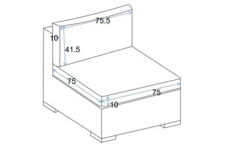 Pehmusteen päällinen Bahamas Keskimoduuli - Vaaleanharmaa - Puutarhakalusteet - Terassiryhmät - Päälliset