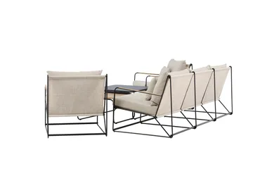 Palazzo Sohvaryhmä Ulkokäyttöön 5-istuttava - Musta/Beige - Puutarhakalusteet - Terassiryhmät - Oleskeluryhmät