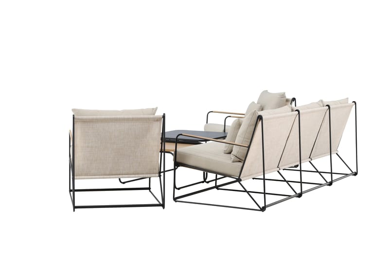 Palazzo Sohvaryhmä Ulkokäyttöön 5-istuttava - Musta/Beige - Puutarhakalusteet - Terassiryhmät - Oleskeluryhmät