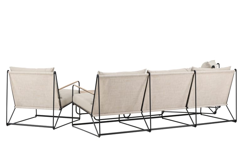 Palazzo Sohvaryhmä Ulkokäyttöön 5-istuttava - Musta/Beige - Puutarhakalusteet - Terassiryhmät - Oleskeluryhmät