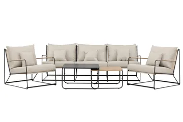 Palazzo Sohvaryhmä Ulkokäyttöön 5-istuttava - Musta/Beige - Puutarhakalusteet - Terassiryhmät - Oleskeluryhmät