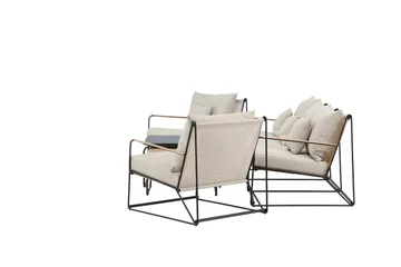Palazzo Sohvaryhmä Ulkokäyttöön 5-istuttava - Musta/Beige - Puutarhakalusteet - Terassiryhmät - Oleskeluryhmät