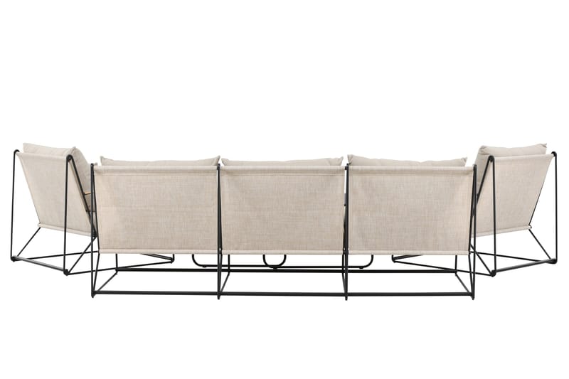 Palazzo Sohvaryhmä Ulkokäyttöön 5-istuttava - Musta/Beige - Puutarhakalusteet - Terassiryhmät - Oleskeluryhmät