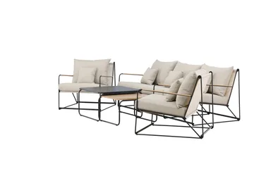 Palazzo Sohvaryhmä Ulkokäyttöön 5-istuttava - Musta/Beige - Puutarhakalusteet - Terassiryhmät - Oleskeluryhmät