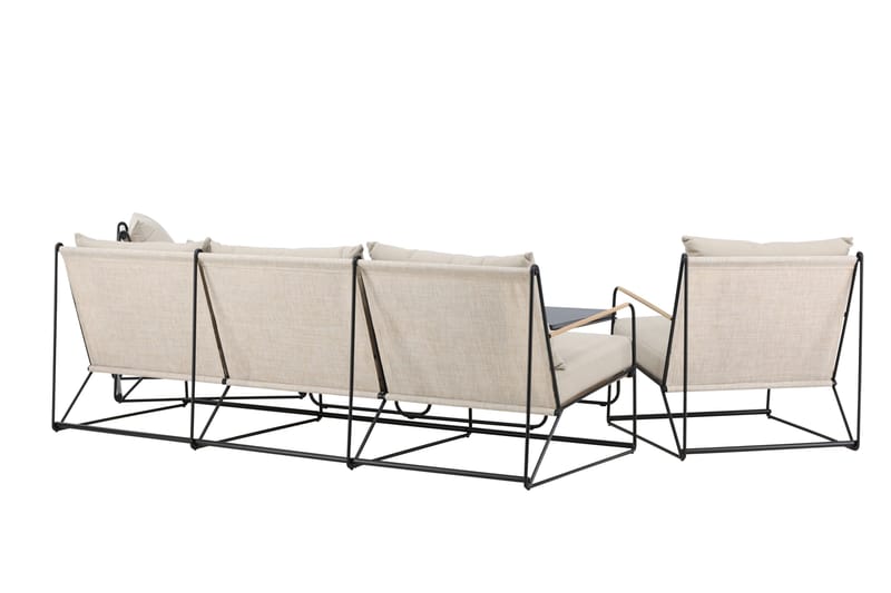 Palazzo Sohvaryhmä Ulkokäyttöön 5-istuttava - Musta/Beige - Puutarhakalusteet - Terassiryhmät - Oleskeluryhmät