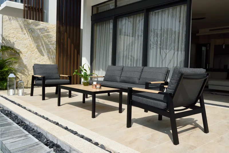 Panama Classic Ulkokalustesetti - Musta - Puutarhakalusteet - Terassiryhmät - Sohvaryhmät ulos