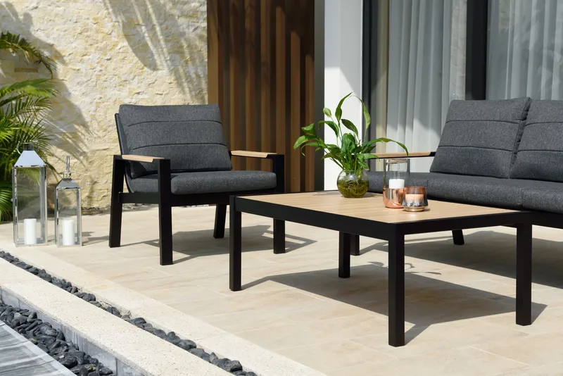 Panama Classic Ulkokalustesetti - Musta - Puutarhakalusteet - Terassiryhmät - Sohvaryhmät ulos