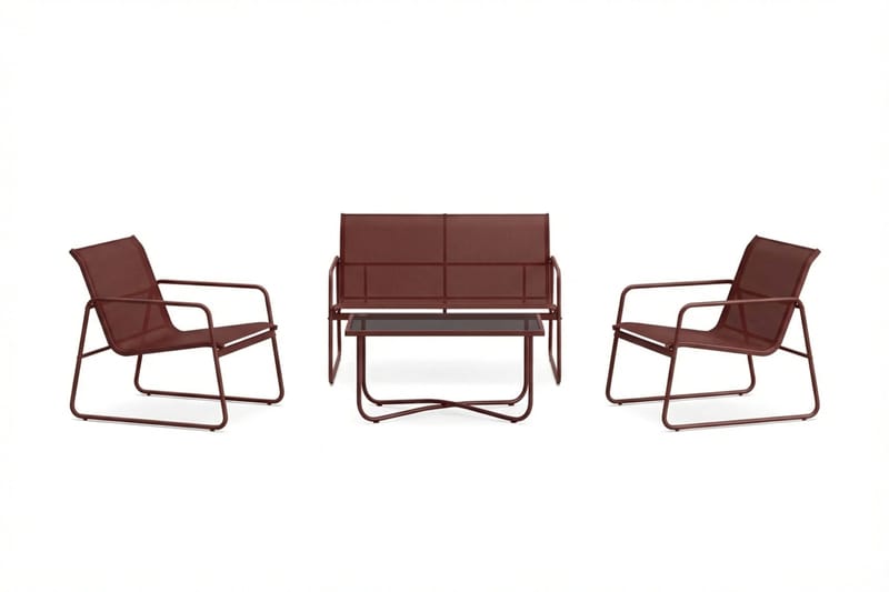 Pelanda-loungeryhmä ulkokäyttöön, Punainen