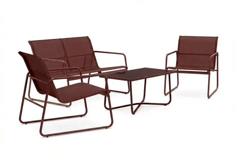 Pelanda-loungeryhmä ulkokäyttöön - Punainen - Puutarhakalusteet - Terassiryhmät - Sohvaryhmät ulos