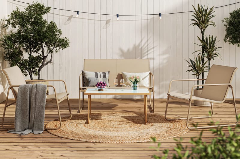 Pelanda Loungetiimi - Beige - Puutarhakalusteet - Terassiryhmät - Sohvaryhmät ulos