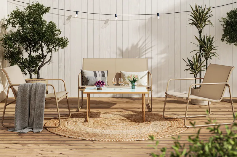 Pelanda Loungetiimi - Beige - Puutarhakalusteet - Terassiryhmät - Sohvaryhmät ulos