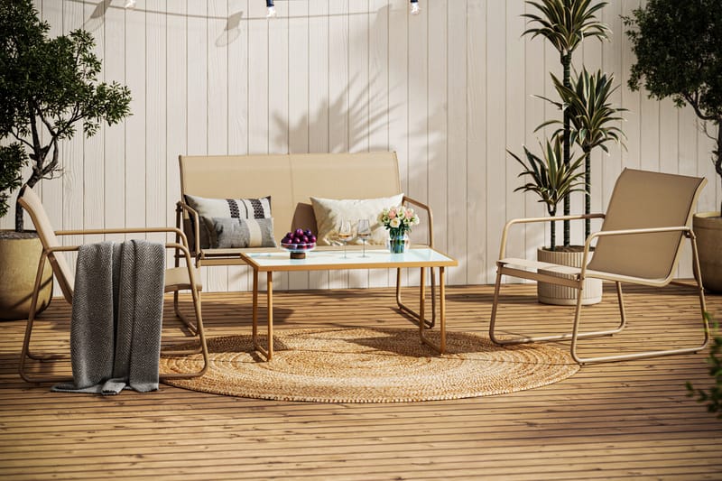 Pelanda Loungetiimi - Beige - Puutarhakalusteet - Terassiryhmät - Sohvaryhmät ulos