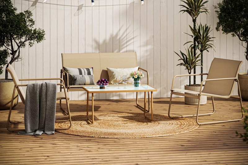 Pelanda Loungetiimi - Beige - Puutarhakalusteet - Terassiryhmät - Sohvaryhmät ulos