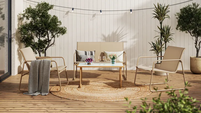 Pelanda Loungetiimi - Beige - Puutarhakalusteet - Terassiryhmät - Sohvaryhmät ulos