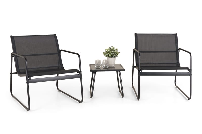Pelanda ulkokäyttöön tarkoitettu kahvilasetti - Musta - Puutarhakalusteet - Terassiryhmät - Sohvaryhmät ulos