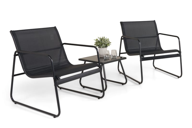 Pelanda ulkokäyttöön tarkoitettu kahvilasetti - Musta - Puutarhakalusteet - Terassiryhmät - Sohvaryhmät ulos