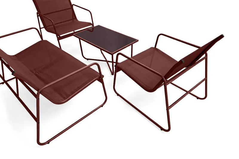 Pelanda ulkolounge-ryhmä - Punainen - Puutarhakalusteet - Terassiryhmät - Sohvaryhmät ulos