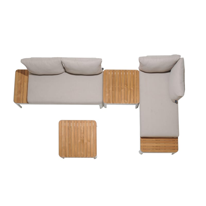 Portals Ulkomodulisetti 2× 2-istuttavat sohvat + 2× sohvapöytää - Korallihiekka - Puutarhakalusteet - Terassiryhmät - Sohvaryhmät ulos