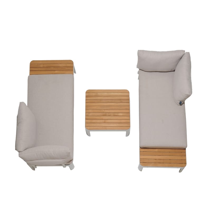 Portals Ulkomodulisetti 2× 2-istuttavat sohvat + sohvapöytä - Korallihiekka - Puutarhakalusteet - Terassiryhmät - Sohvaryhmät ulos