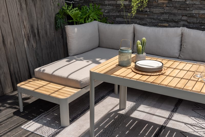 Portals Ulkomodulisetti 2× 2-istuttavat sohvat + sohvapöytä - Korallihiekka - Puutarhakalusteet - Terassiryhmät - Sohvaryhmät ulos