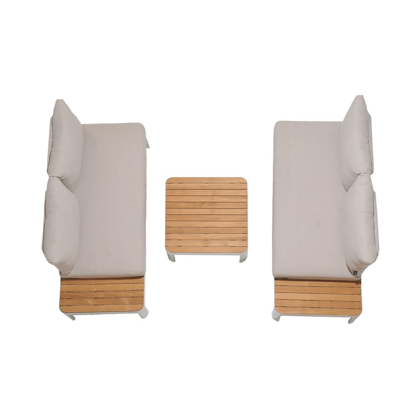 Portals Ulkomodulisetti 2× 2-istuttavat sohvat + sohvapöytä - Korallihiekka - Puutarhakalusteet - Terassiryhmät - Sohvaryhmät ulos