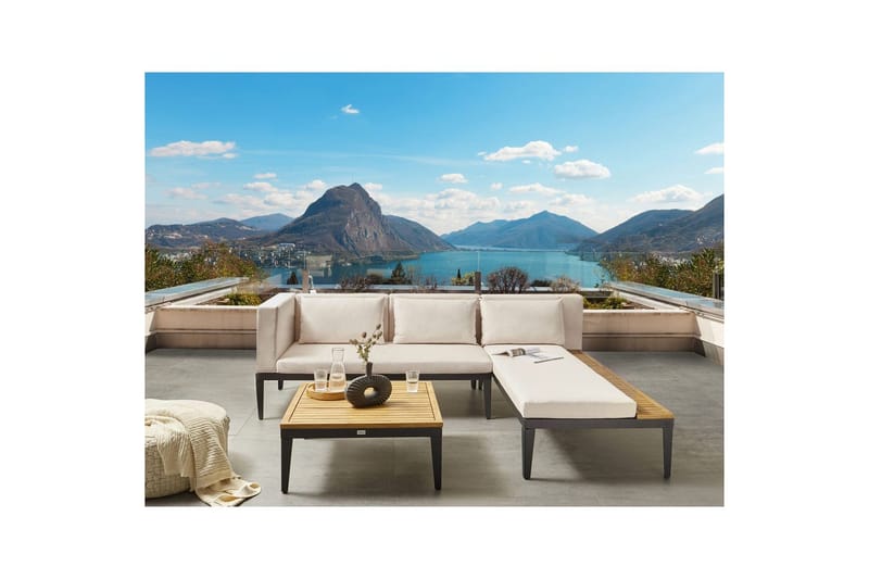 Puutarhan kulmasohva pöydällä 3-istuttava Bracciano - Puutarhakalusteet - Terassiryhmät - Sohvaryhmät ulos