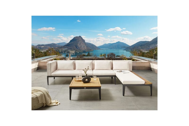 Puutarhan kulmasohva pöydällä 4-istuttava Bracciano - Puutarhakalusteet - Terassiryhmät - Sohvaryhmät ulos