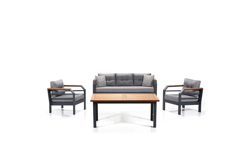 Puutarhan oleskeluryhmä Sudassento Harmaa / Musta - Harmaa / Musta - Puutarhakalusteet - Terassiryhmät - Sohvaryhmät ulos