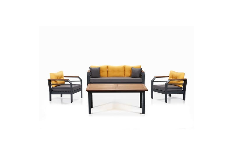 Puutarhan oleskeluryhmä Sudassento Keltainen / Harmaa / Musta, Keltainen / Harmaa / Musta