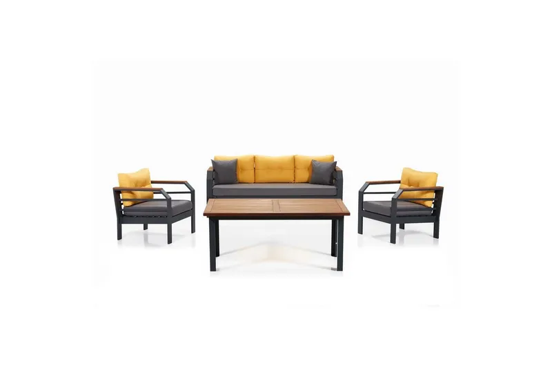 Puutarhan oleskeluryhmä Sudassento Keltainen / Harmaa / Musta, Keltainen / Harmaa / Musta