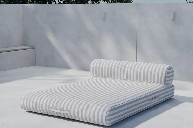 Redang aurinkotuoli ulkokäyttöön, Beige ja valkoiset raidat