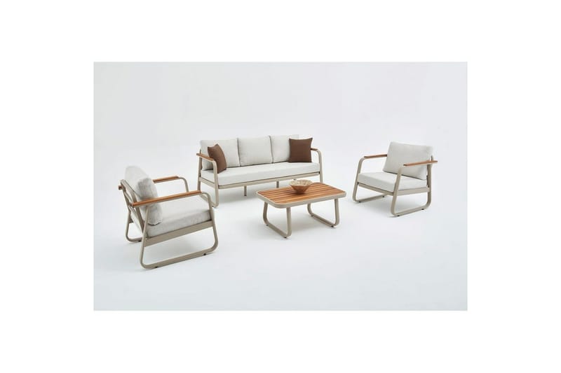 Rio Sohvasetti Outdoor 6 Istuttava Beige - Beige - Puutarhakalusteet - Terassiryhmät - Sohvaryhmät ulos