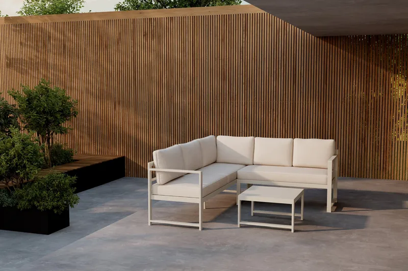 Salvador Sohvaryhmä Ulkokäyttöön 4-istuttava - Musta - Puutarhakalusteet - Terassiryhmät - Oleskeluryhmät