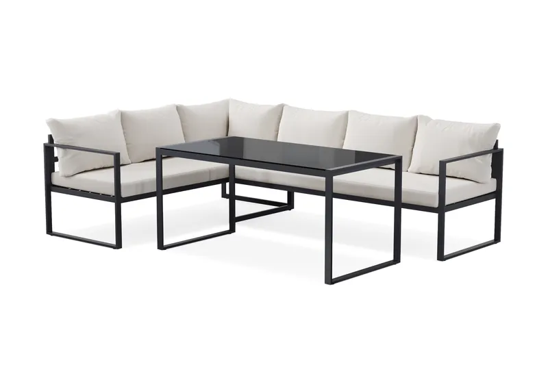 Silvia lounge-ryhmä ulkokäyttöön - Musta - Puutarhakalusteet - Terassiryhmät - Sohvaryhmät ulos