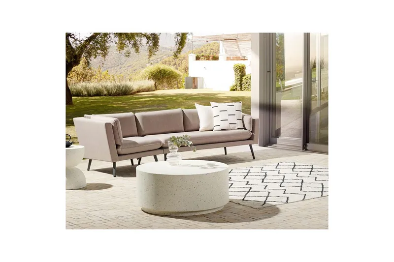 Soffa Beliani Loretello Beige/grå, Högervänd Beige||Grey Left-faced - Puutarhakalusteet - Terassiryhmät - Terassisohvat