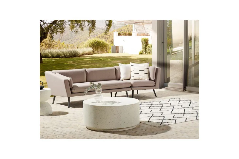 Soffa Beliani Loretello Beige/grå, Högervänd Beige||Grey Right-faced - Puutarhakalusteet - Terassiryhmät - Terassisohvat