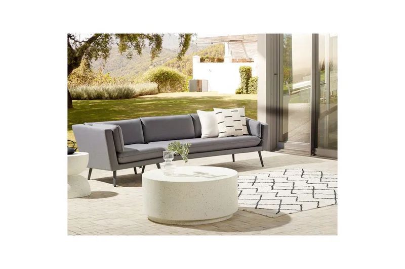 Soffa Beliani Loretello Beige/grå, Högervänd Grey Left-faced - Puutarhakalusteet - Terassiryhmät - Terassisohvat