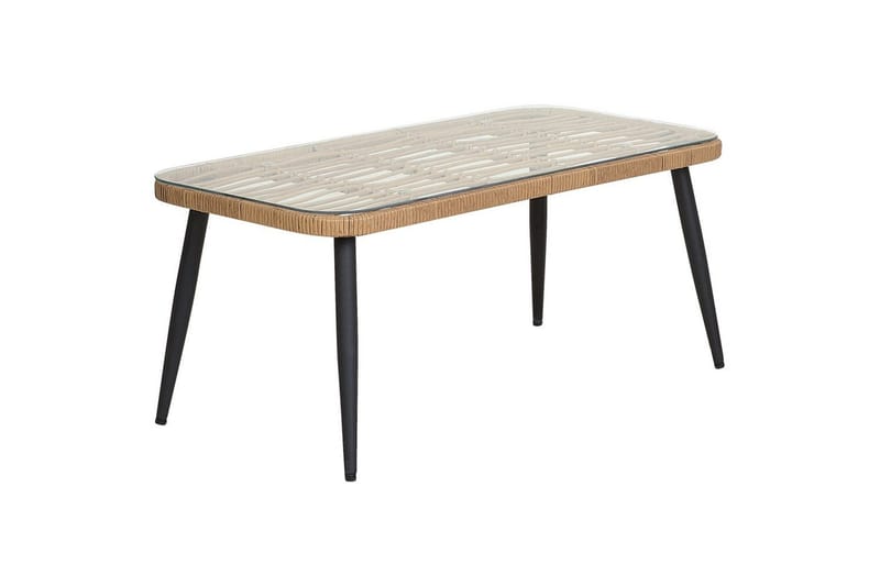 Soffgrupp Beliani Corinth Ii Natural||Grey||Black||Beige - Puutarhakalusteet - Terassiryhmät - Sohvaryhmät ulos